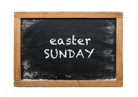 Chalk board with Easter Sunday message Stock Photos