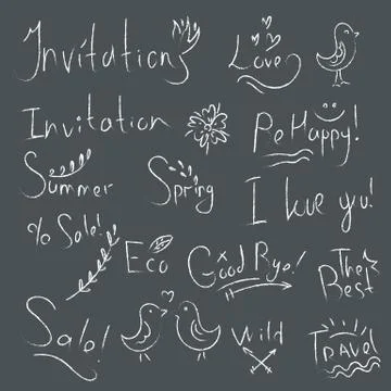 Chalk Board Lettering Stock Illustration