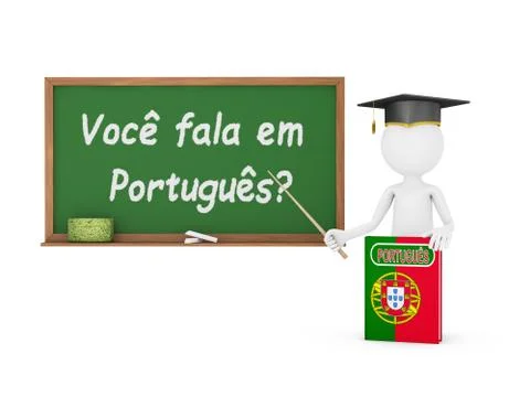 Chalk board on which is written - Do you speak Portuguese? Stock Illustration