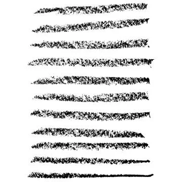 Chalk brushes set. Grunge elements with chalk texture. Hand drawn design Stock Illustration