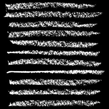 Chalk brushes set. Grunge elements with chalk texture. Hand drawn design Stockillustratie