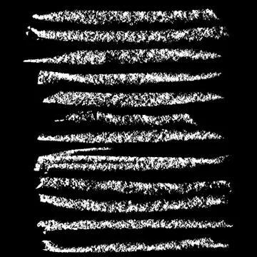 Chalk brushes set. Grunge elements with chalk texture. Hand drawn design Illustrazione stock