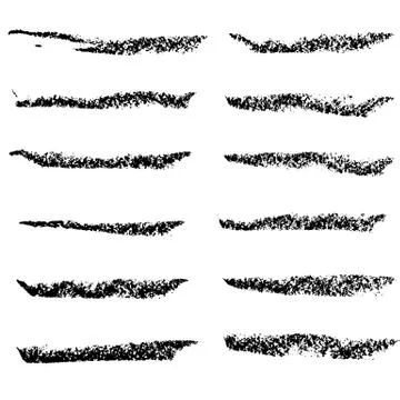 Chalk brushes set. Grunge elements with chalk texture. Hand drawn design Illustrazione stock