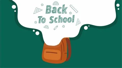 Chalk bubble message and school bag animation Stock Footage 312003112