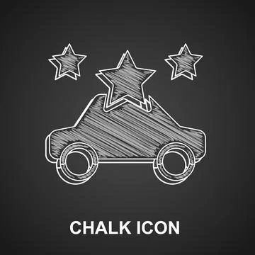 Chalk Car sharing icon isolated on black background. Carsharing sign. Trans.. Stock Illustration