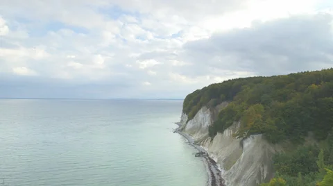 Chalk Cliff With Clouds And Ocean Stock Footage 36646690