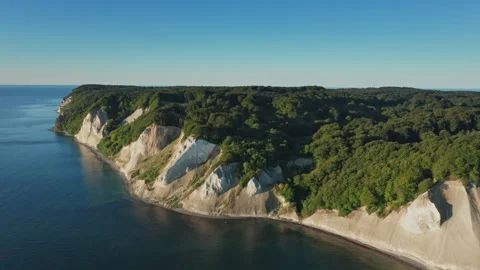 Chalk Cliffs on the Island of Moen in Denmark Stock Footage 245480302