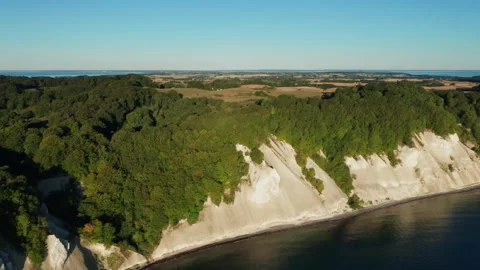 Chalk Cliffs on the Island of Moen in Denmark Stock Footage 245480514