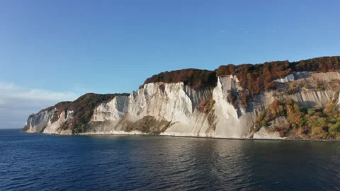 Chalk Cliffs on the Island of Moen in Denmark Stock Footage 245483104