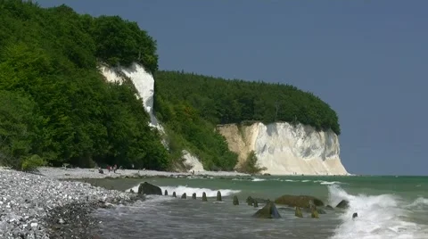 Chalk Cliffs on Rügen Island - Baltic Sea, Northern Germany Stock Footage 40831768