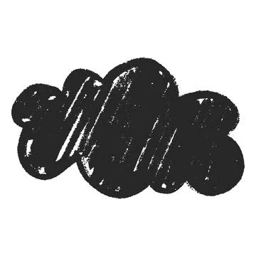 Chalk cloud shape black crayon or charcoal texture, cartoon text box silhouette Stock Illustration