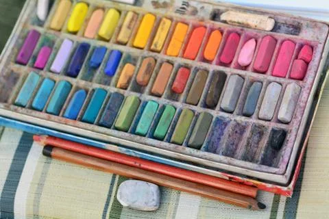 Chalk colors Stock Photos