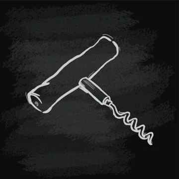 Chalk Corkscrew Icon Stock Illustration