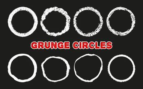 Chalk crayon circles on black Stock Illustration