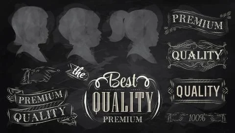 Chalk design elements label Stockillustratie
