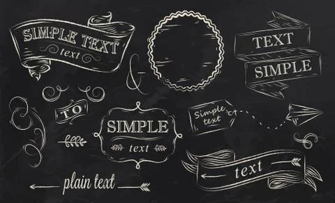 Chalk design elements ribbon Stock Illustration