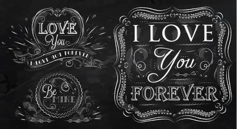 Chalk design love elements Illustrazione stock