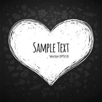 Chalk Doodle Heart Background Stock Illustration