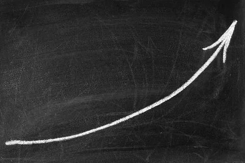Chalk drawing of arrow Stock Photos