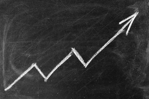 Chalk drawing of arrow Stock Photos