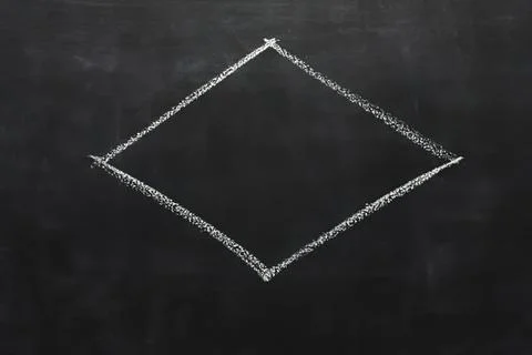 Chalk drawing of a diamond shape on a blackboard Stock Photos