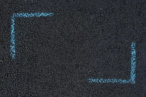 Chalk drawing frames on surface of road. Texture Background. Copy space Stock Photos
