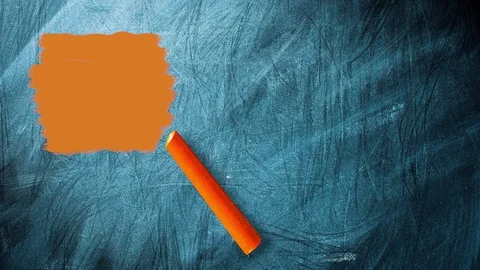 Chalk drawing orange spot Stock Footage 113821527