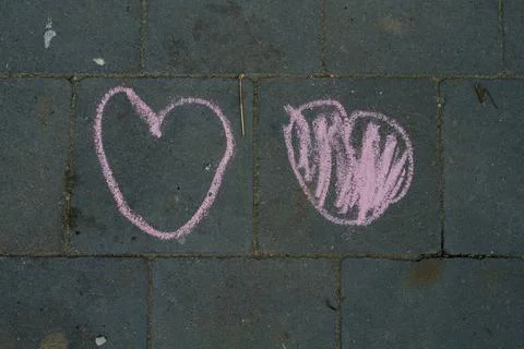 Chalk drawing on pavement Foto stock