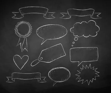 Chalk drawing of speech bubbles Stock Illustration
