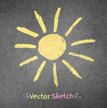 Chalk drawing of sun Stock Illustration