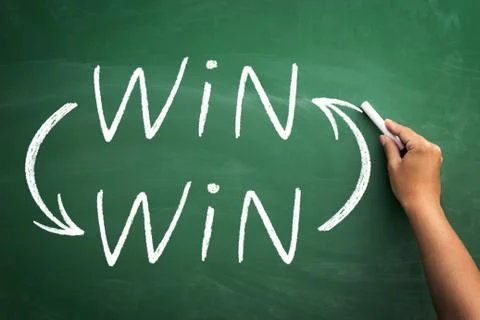 Chalk drawing - Win win concept Stock Photos