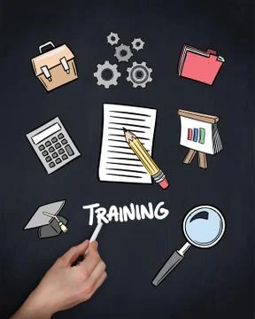 Chalk drawn finding a trainee position vector Stock Illustration