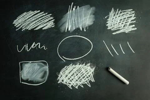 Chalk drawn graphic elements collection Stock Photos