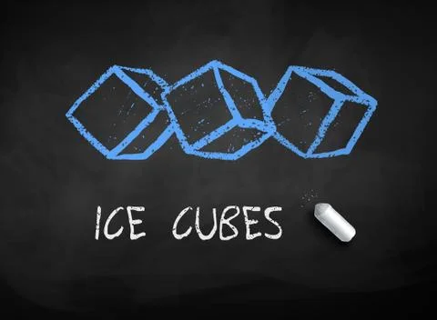 Chalk drawn ice cubes Stock Illustration