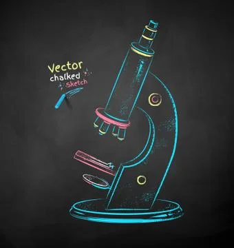 Chalk drawn illustration of microscope Stock Illustration