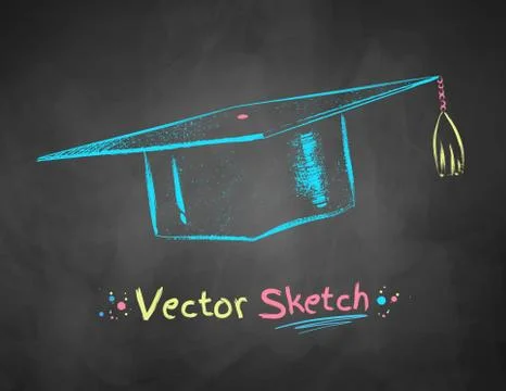 Chalk drawn mortarboard Stock Illustration