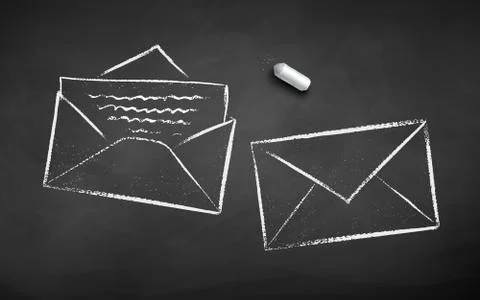 Chalk drawn paper envelops Illustrazione stock