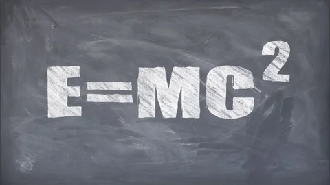 Chalk drawn relativity formula words on blackboard seamless loop background Stock Footage 82723413
