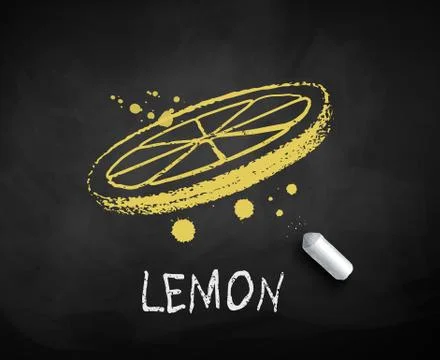 Chalk drawn sketch of lemon slice Stock-Illustration