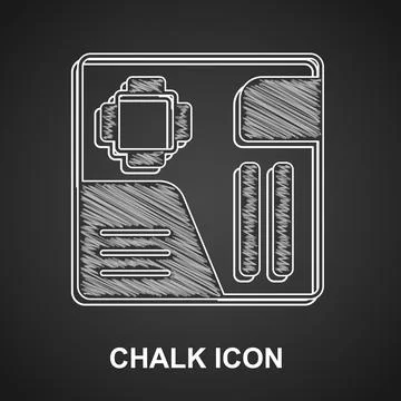 Chalk Electronic computer components motherboard digital chip integrated scie Stock Illustration