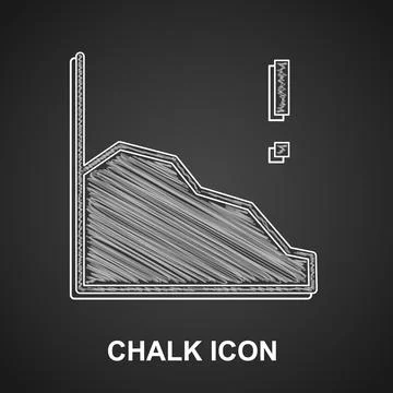 Chalk Financial growth decrease icon isolated on black background. Increasing Stock Illustration