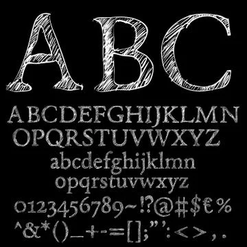 Chalk font Illustrazione stock