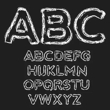 Chalk font Stock Illustration