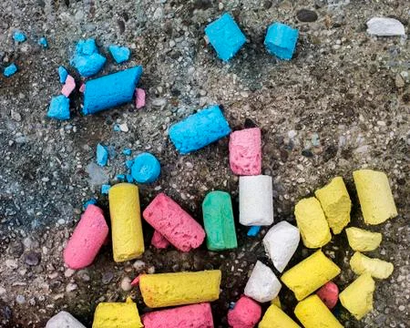 Chalk on the ground Stock Photos