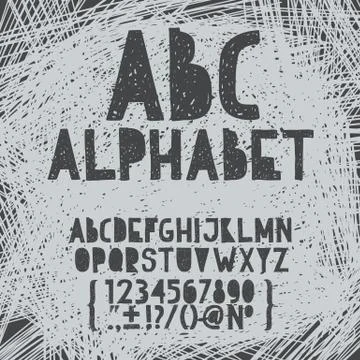 Chalk hand draw doodle abc, alphabet grunge scratch type font vector Stock-Illustration