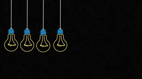 Chalk hand drawing with light bulb. Video stock 224867146