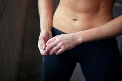 Chalk on hands Stock Photos