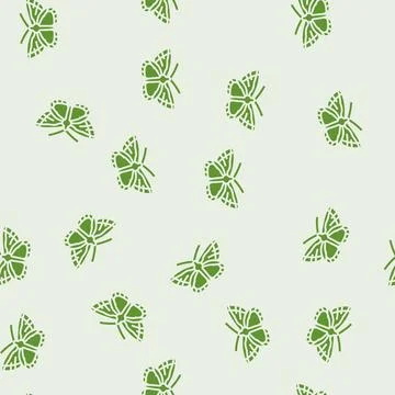 Chalk hill blue spring glyph seamless pattern Stock Illustration
