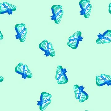 Chalk hill blue spring isometric icon seamless pattern Stock Illustration