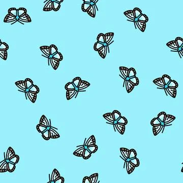 Chalk hill blue spring vector seamless pattern 스톡 일러스트